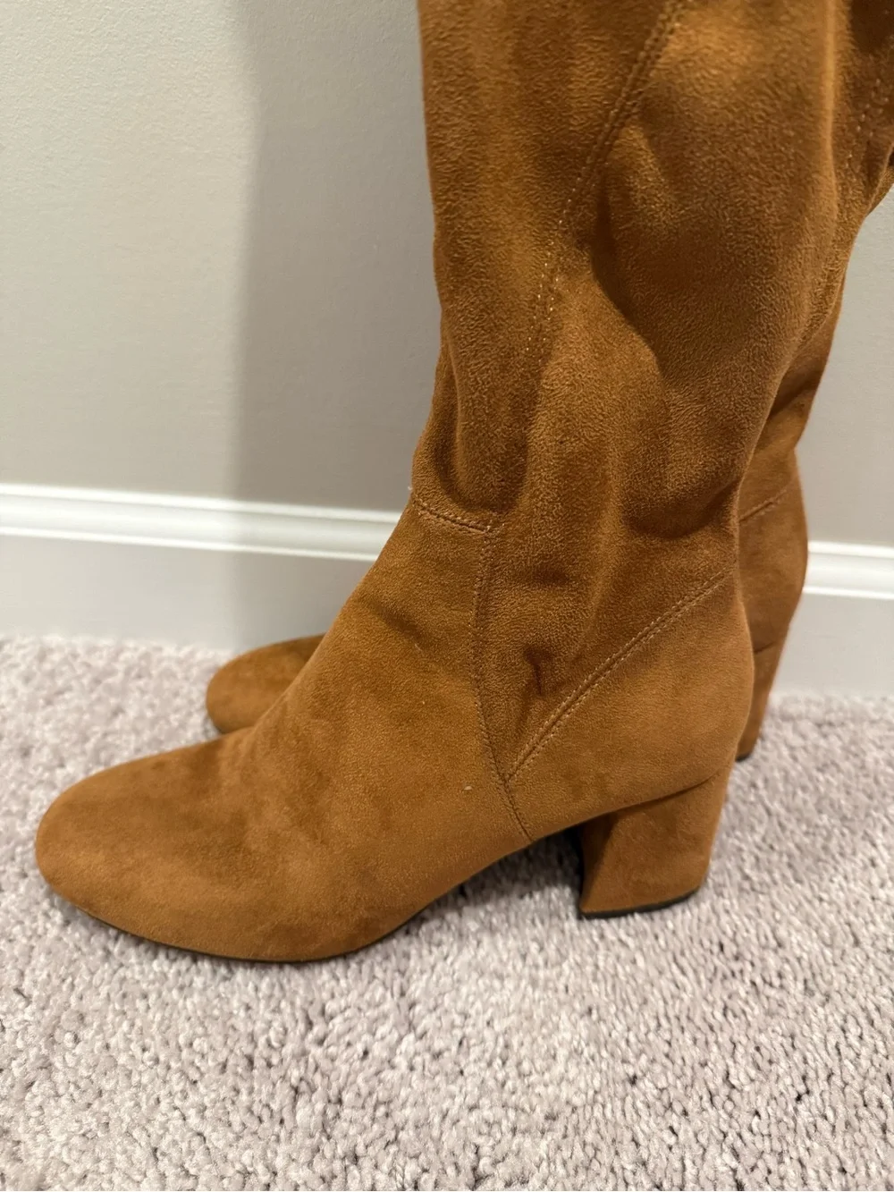 Marc Fisher Over-the-Knee Suede Boots in Cognac Brown